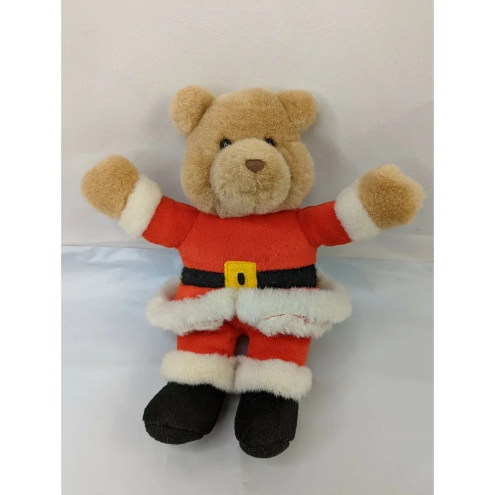 Gund Brown Bear Plush 9 Inch Santa Claus 1993 Stuffed Animal Toy